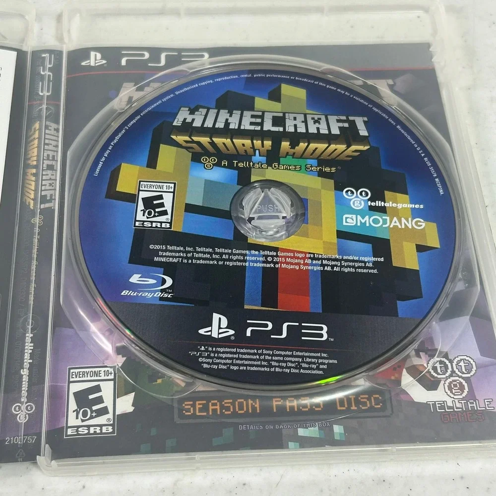 Minecraft Story Mode Season Pass Disc Sony PS3 PlayStation 3 Telltale Games